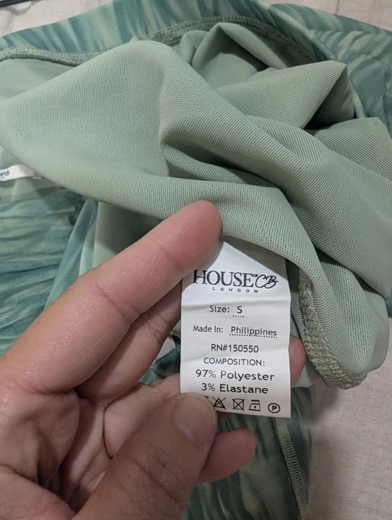 House of CB Erin Mesh Flared Trousers in Ivy Print - Picture 14 of 16